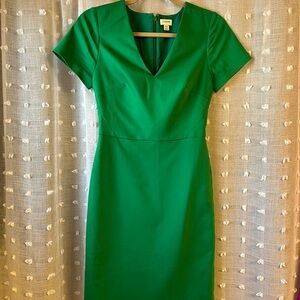 J. Crew Vibrant Green Sheath Dress